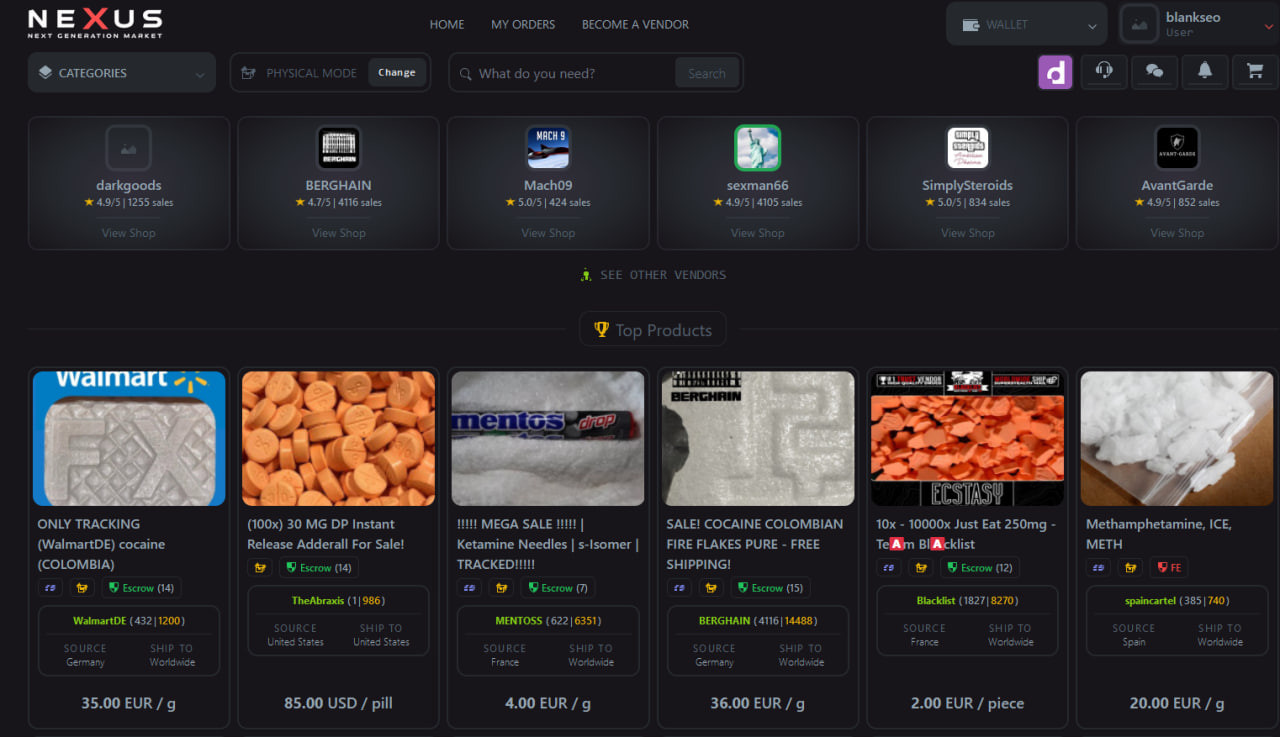 Nexus Market official site with privacy-focused darknet marketplace features